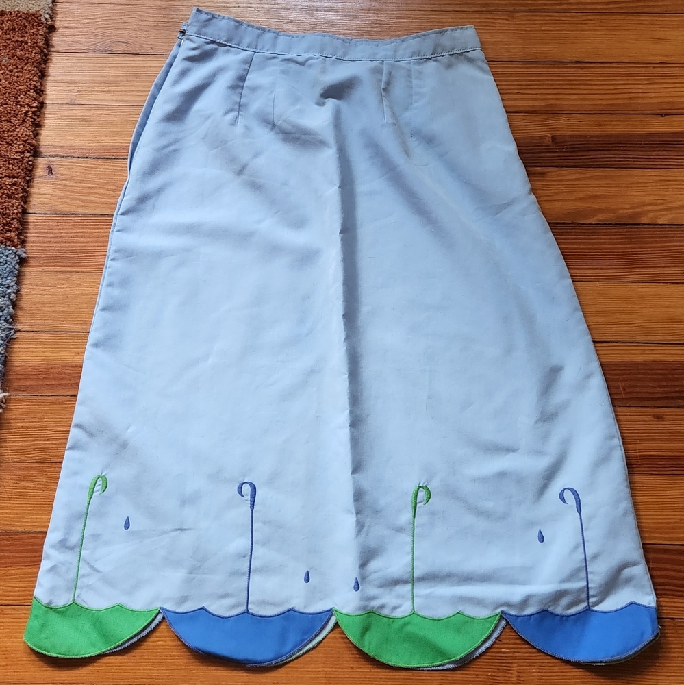 Vintage umbrella rain skirt! Cotton, embroidery